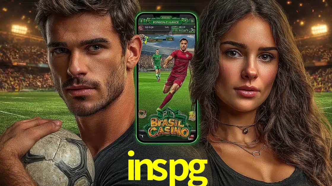 Homem segurando uma bola de futebol e uma mulher ao lado de um smartphone exibindo o jogo de apostas esportivas da inspg. Faça seu palpite no cassino online.